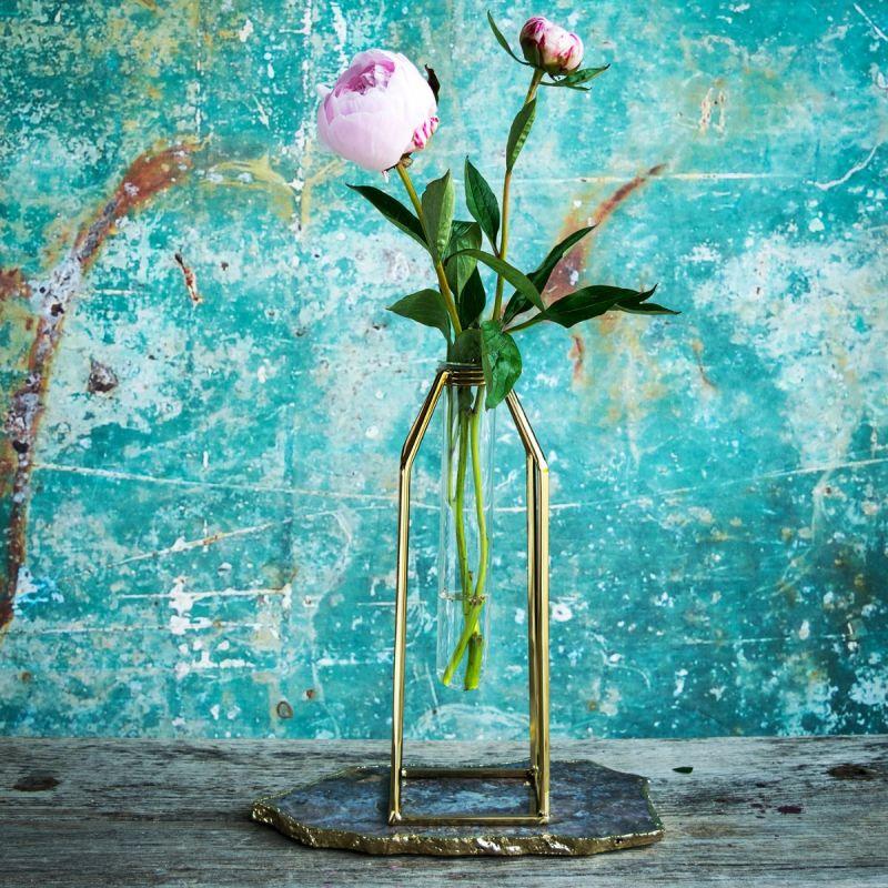 Culinary Concepts Single Oversized Test Tube Vase With Gold Stand