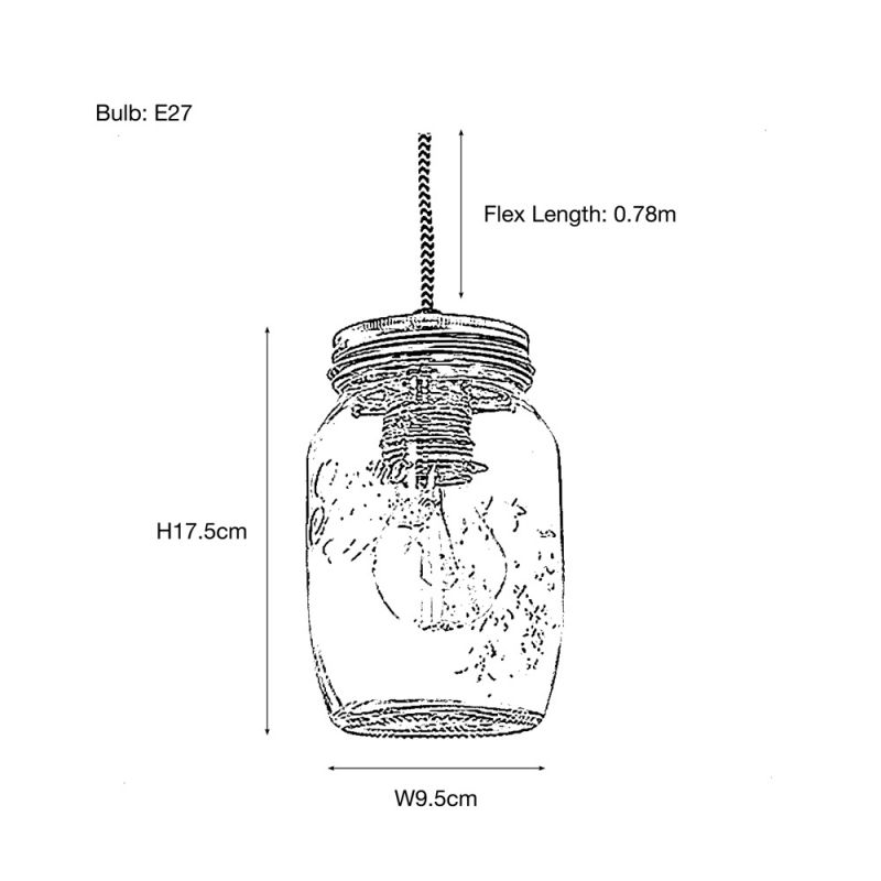 Culinary Concepts Single Preserve Jar Pendant Light
