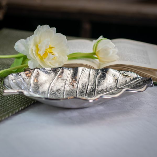 Culinary Concepts Small Capri Leaf Dish - Silver Finish