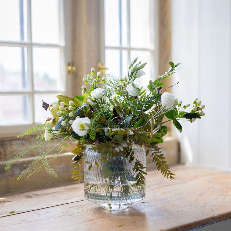 Culinary Concepts Small Clear Rice Handcut Glass Jar Vase