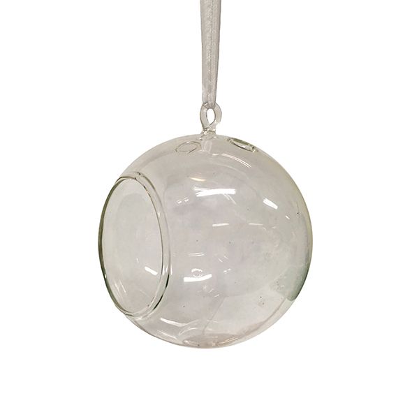 culinary concepts Small Hanging Glass Globe Tea Light Holder