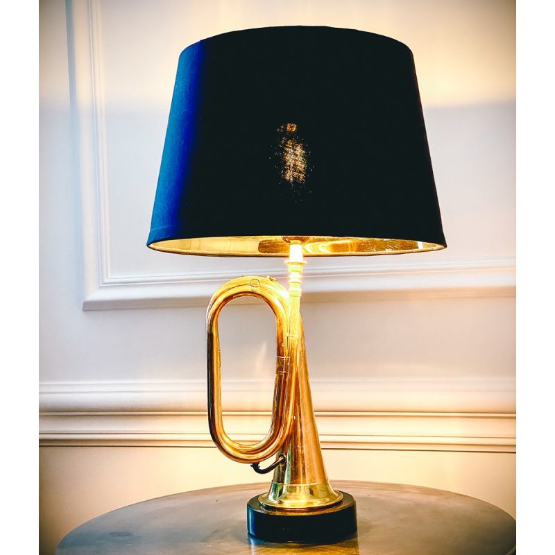 Culinary Concepts Small Hanover Bugle Lamp With Black Shade