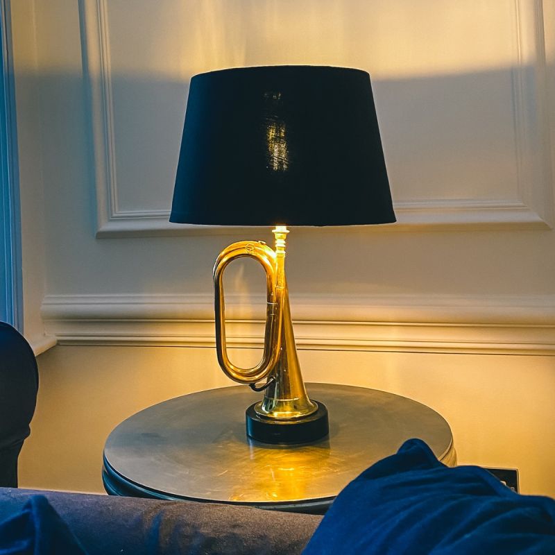 Culinary Concepts Small Hanover Bugle Lamp With Black Shade