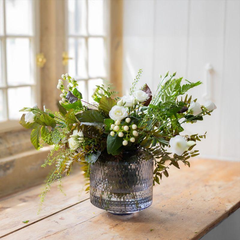 Culinary Concepts Small Smoke Rice Handcut Glass Jar Vase