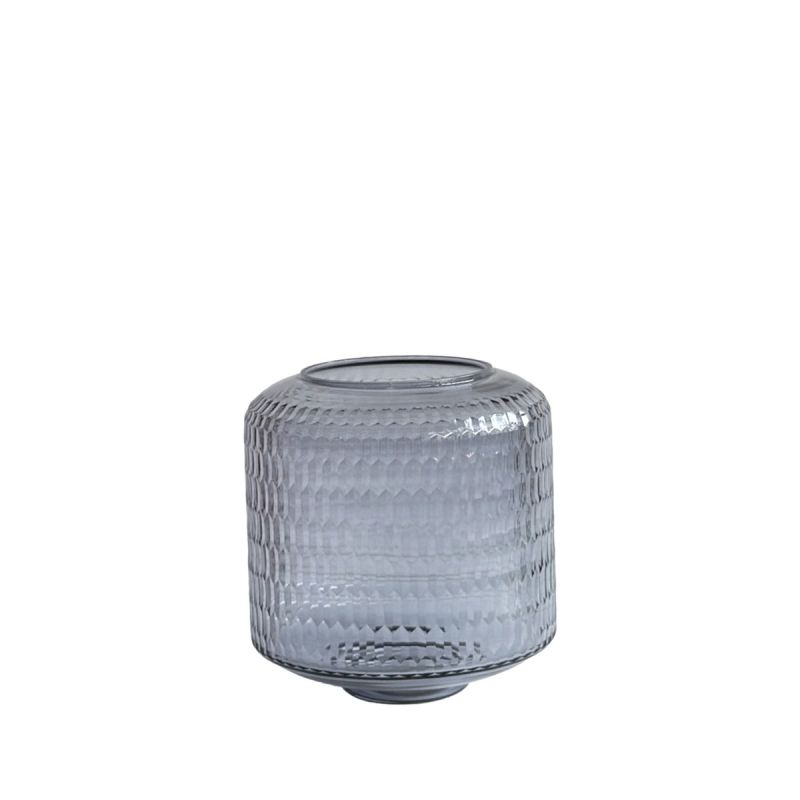 culinary concepts Small Smoke Rice Handcut Glass Jar Vase