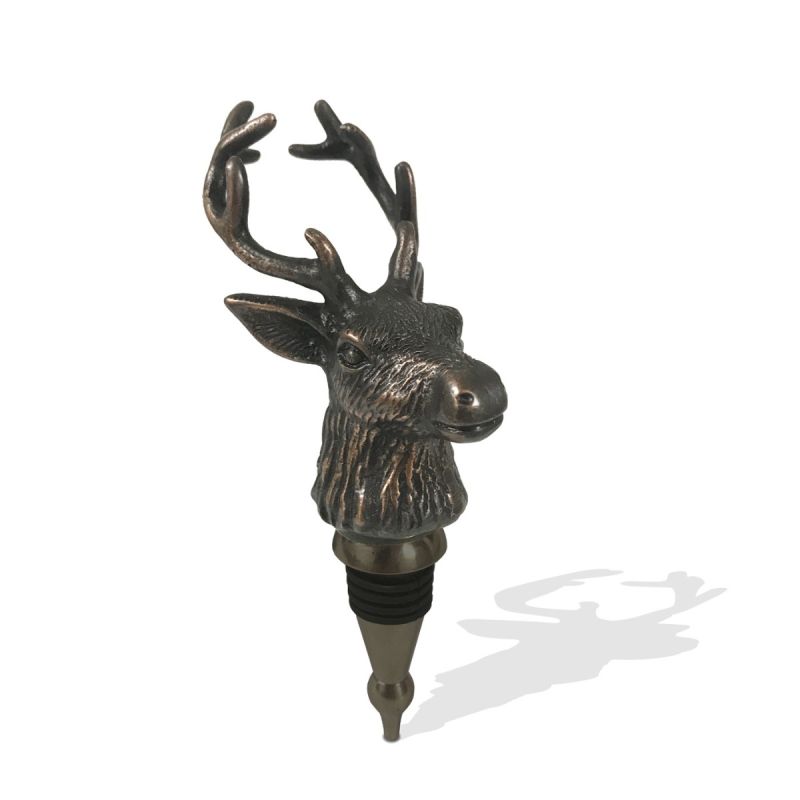 culinary concepts Stag Bottle Stopper - Bronze Finish
