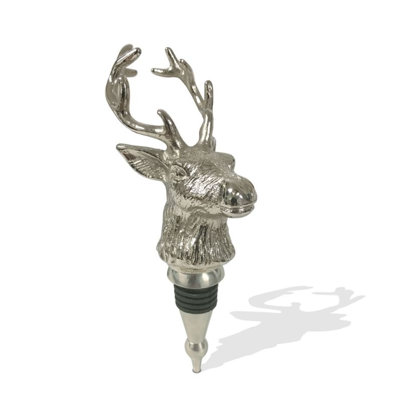 culinary concepts Stag Bottle Stopper - Nickel Finish