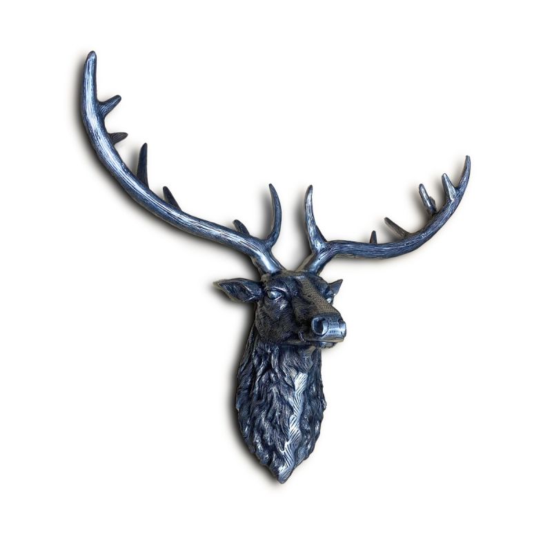 Culinary Concepts Stag Head Wall Decor - Silver Finish