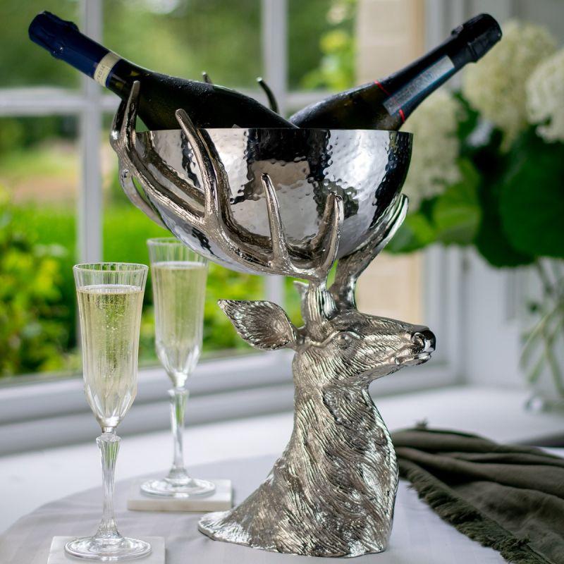Culinary Concepts Stag Head With Hammered Metal Bowl