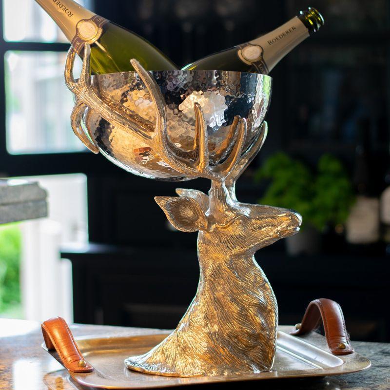 Culinary Concepts Stag Head With Hammered Metal Bowl