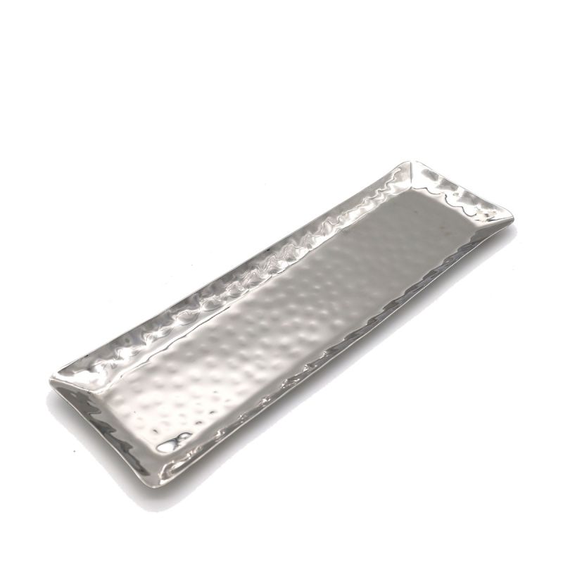 culinary concepts Stainless Steel Hammered Ciabatta Plate (14 inch)