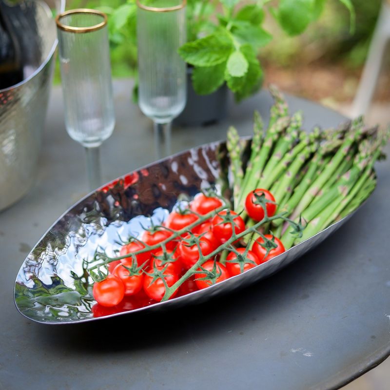Culinary Concepts Stainless Steel Hammered Oval Bowl