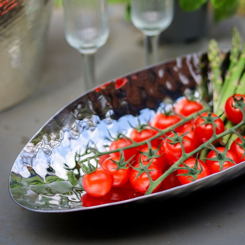 Culinary Concepts Stainless Steel Hammered Oval Bowl