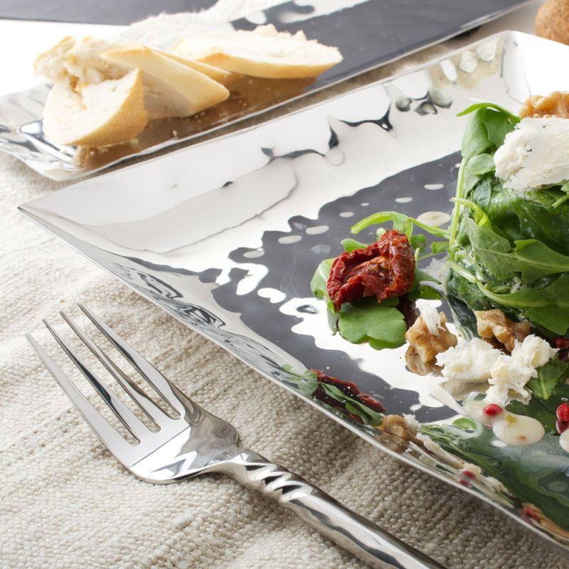 Culinary Concepts Stainless Steel Hammered Square Platter (10 Inch)