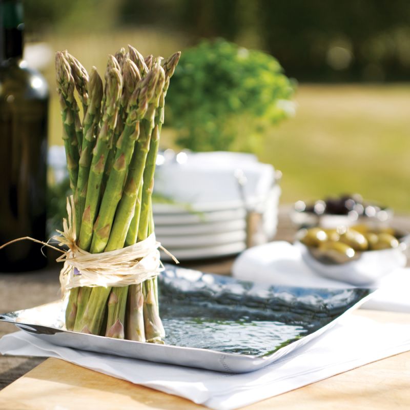 culinary concepts Stainless Steel Hammered Square Platter (12 Inch)