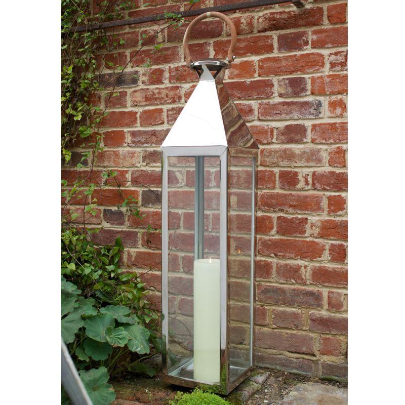 Culinary Concepts Stainless Steel Large Tall Venetian Lantern With Wooden Handle