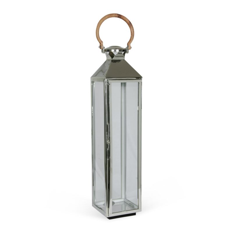 culinary concepts Stainless Steel Medium Tall Venetian Lantern with Wooden Handle