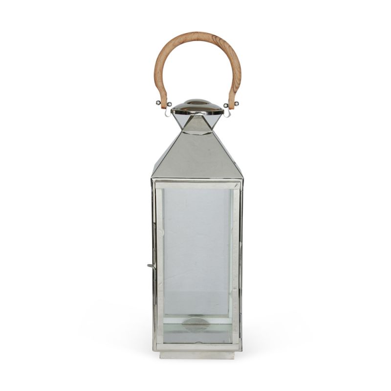 culinary concepts Stainless Steel Small Tall Venetian Lantern with Wooden Handle