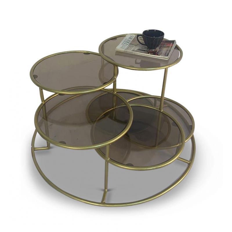 Culinary Concepts Stepped Coffee Table With Smoked Glass | EX DISPLAY | COLLECTION ONLY