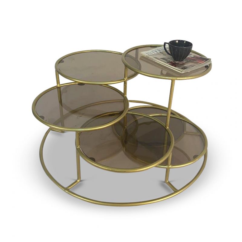 Culinary Concepts Stepped Coffee Table With Smoked Glass | EX DISPLAY | COLLECTION ONLY