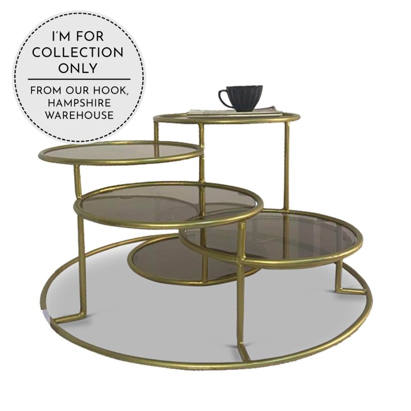 culinary concepts Stepped Coffee Table with Smoked Glass | EX DISPLAY | COLLECTION ONLY
