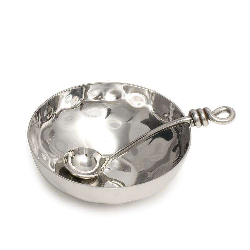 culinary concepts Sugar Bowl & Polished Knot Spoon Set