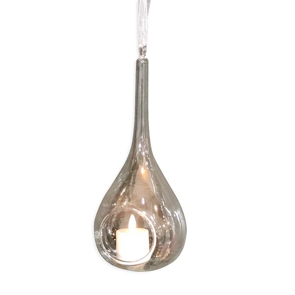 culinary concepts Tall Glass Tea Light Hanging Decoration