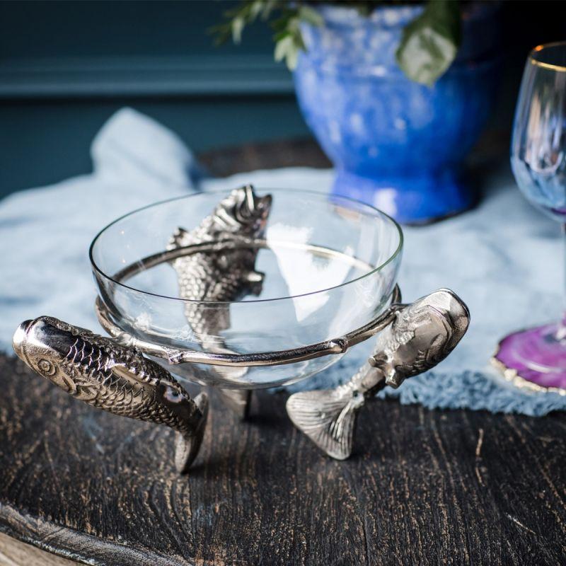 Culinary Concepts Three Leaping Fish With Glass Bowl