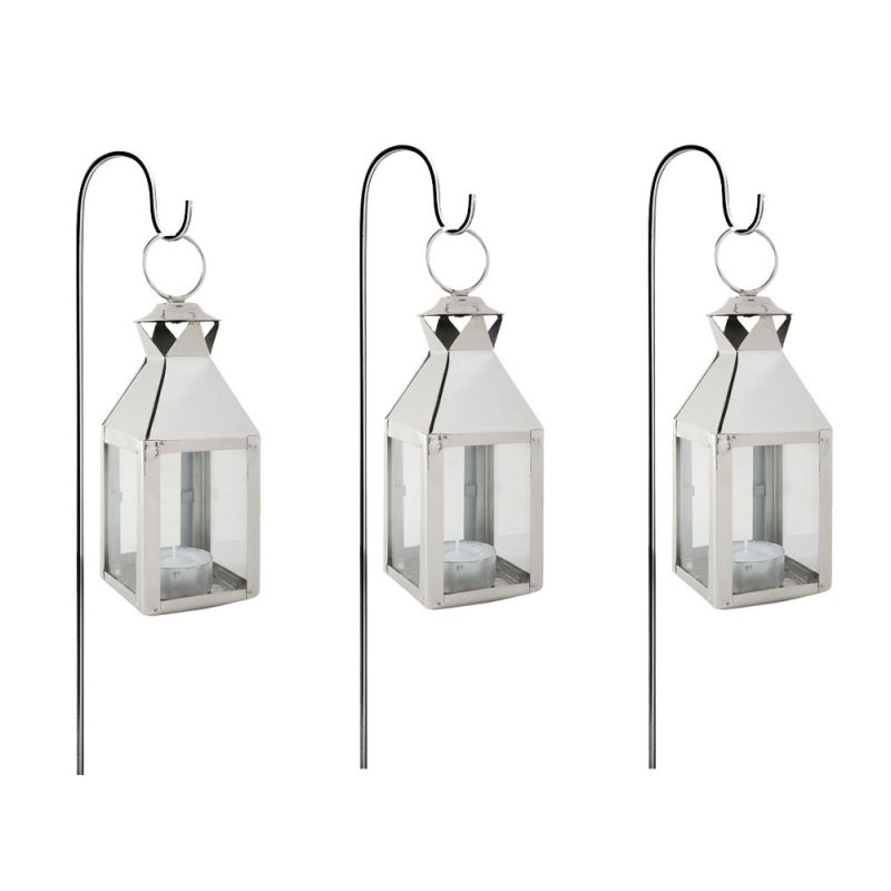 culinary concepts Three Mini Square Tea Light Lanterns & Stakes | MULTI-BUY