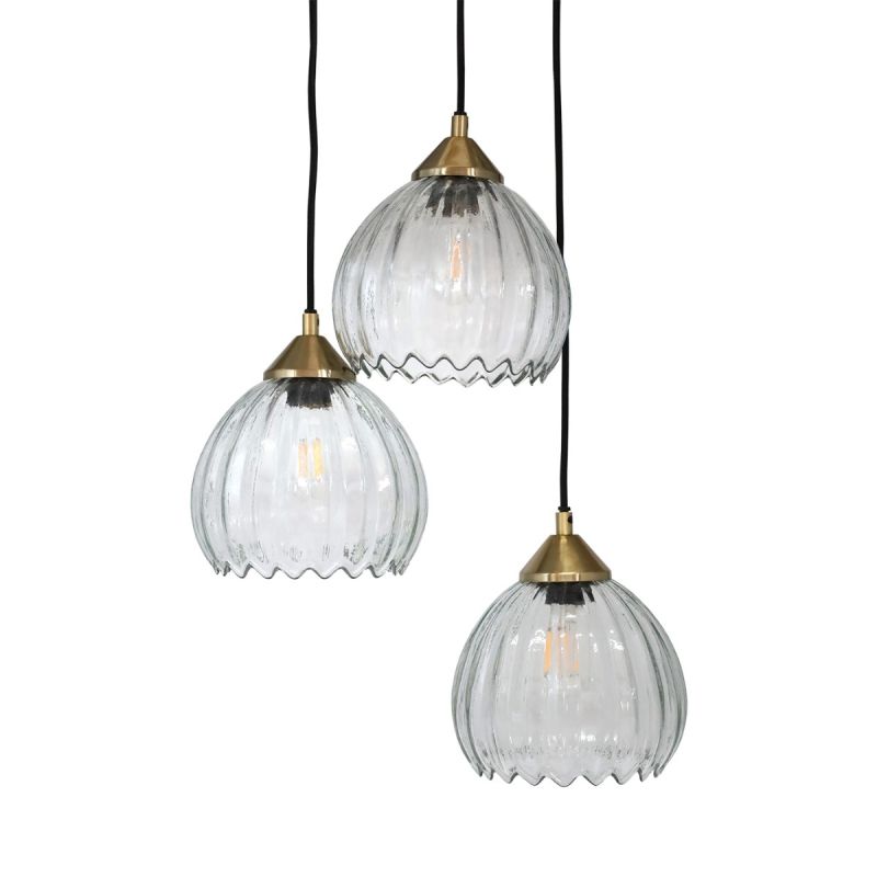 culinary concepts Triple Pendant Light with Clear Glass