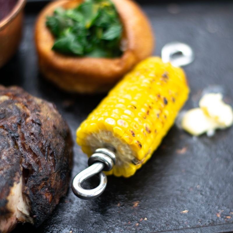 Culinary Concepts Two Pairs Of Polished Knot Corn On The Cob Skewers