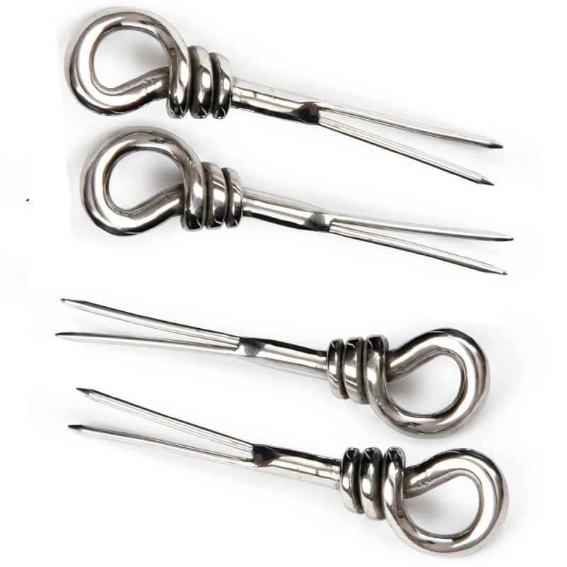 culinary concepts Two Pairs of Polished Knot Corn On The Cob Skewers