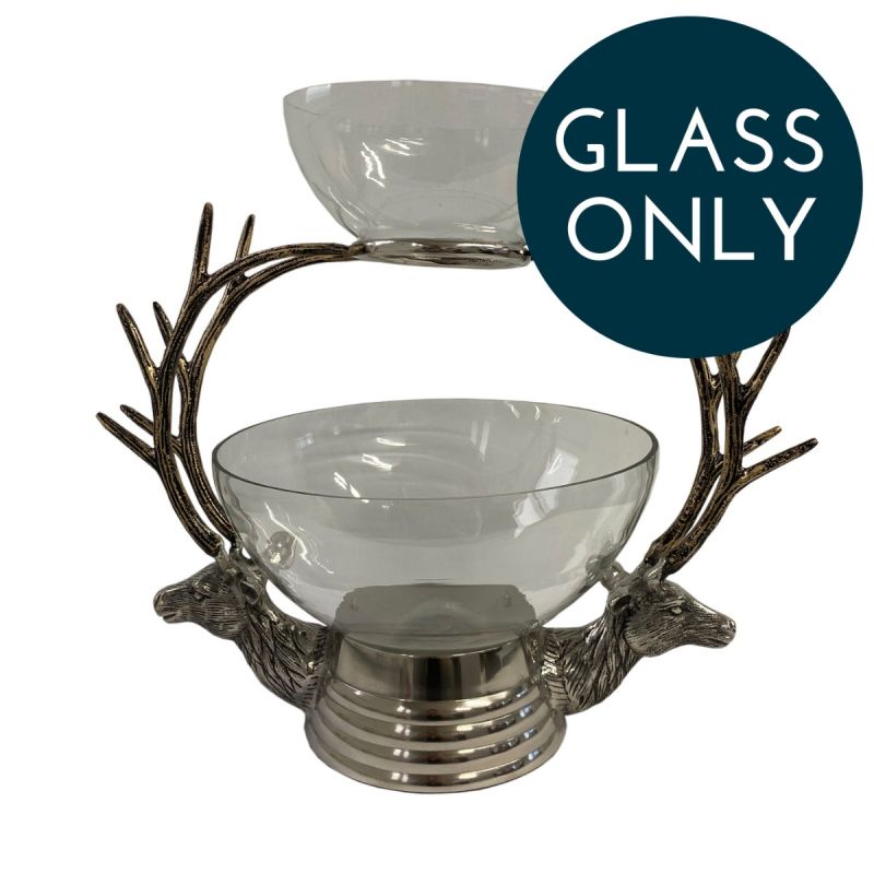 culinary concepts Two-Tone Tiered Glass Bowl with Stag Stand | REPLACEMENT GLASS FOR LARGE BOWL ONLY