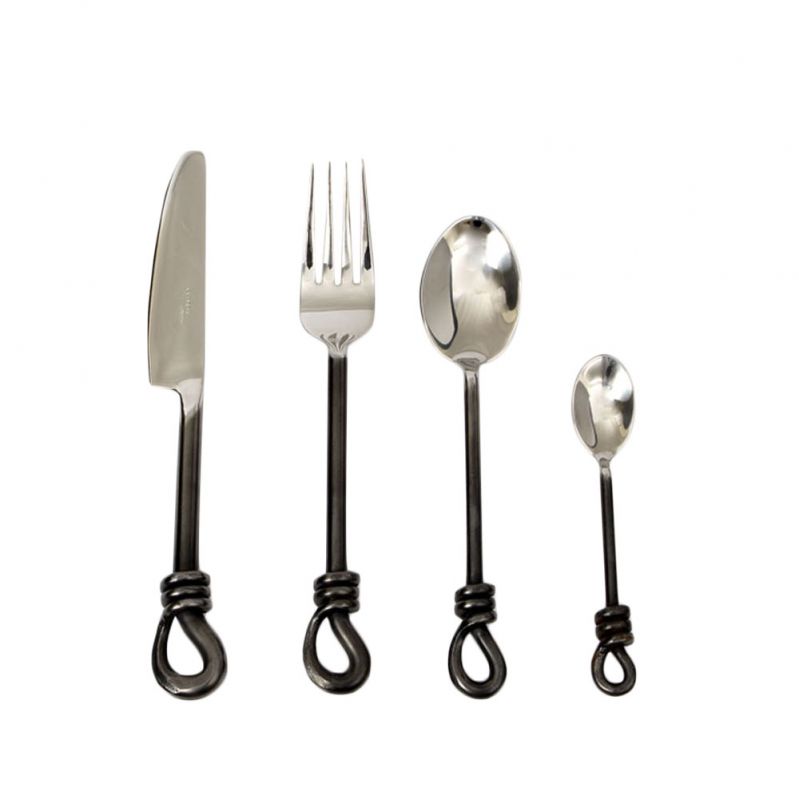 culinary concepts Unpolished Knot 24 Piece Cutlery Set