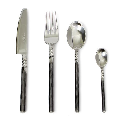 culinary concepts Unpolished Twist Neck 24 Piece Cutlery Set