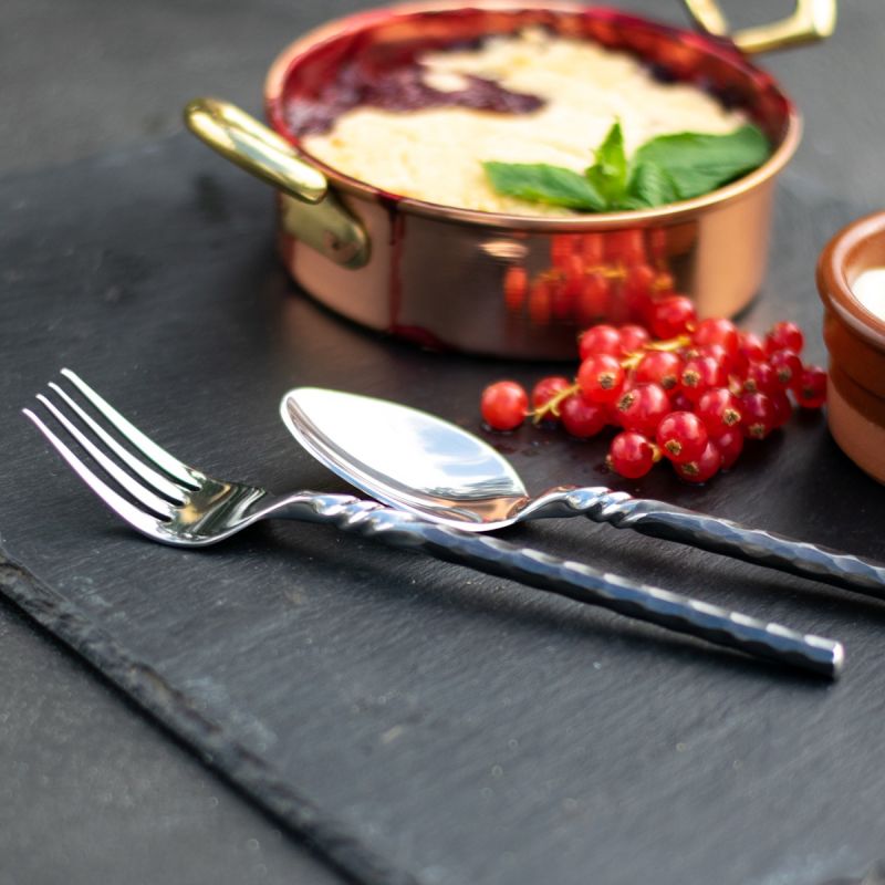 Culinary Concepts Unpolished Twist Neck Dessert / Appetiser Fork | HANDMADE TO ORDER