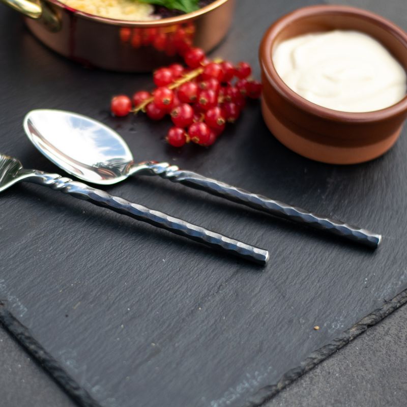 Culinary Concepts Unpolished Twist Neck Dessert Spoon