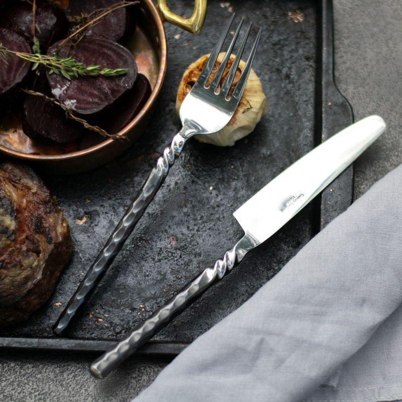 Culinary Concepts Unpolished Twist Neck Dinner Knife