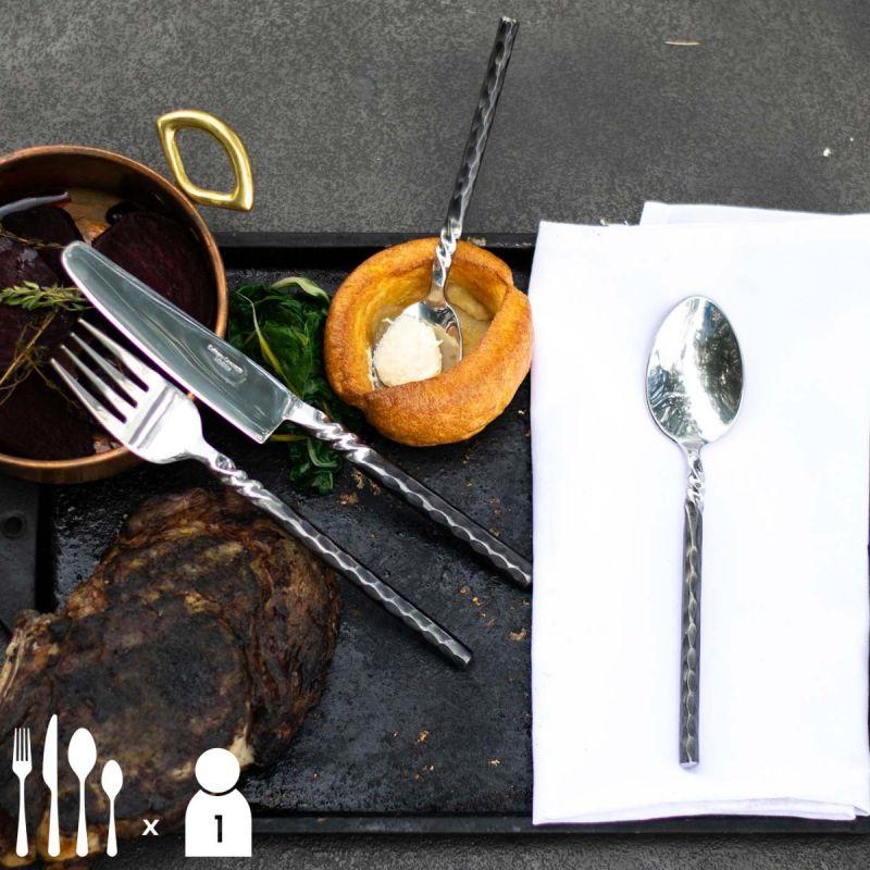 Culinary Concepts Unpolished Twist Neck Four Piece Place Setting