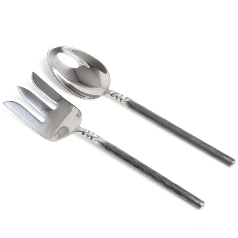 culinary concepts Unpolished Twist Neck Medium Salad Servers | HANDMADE TO ORDER