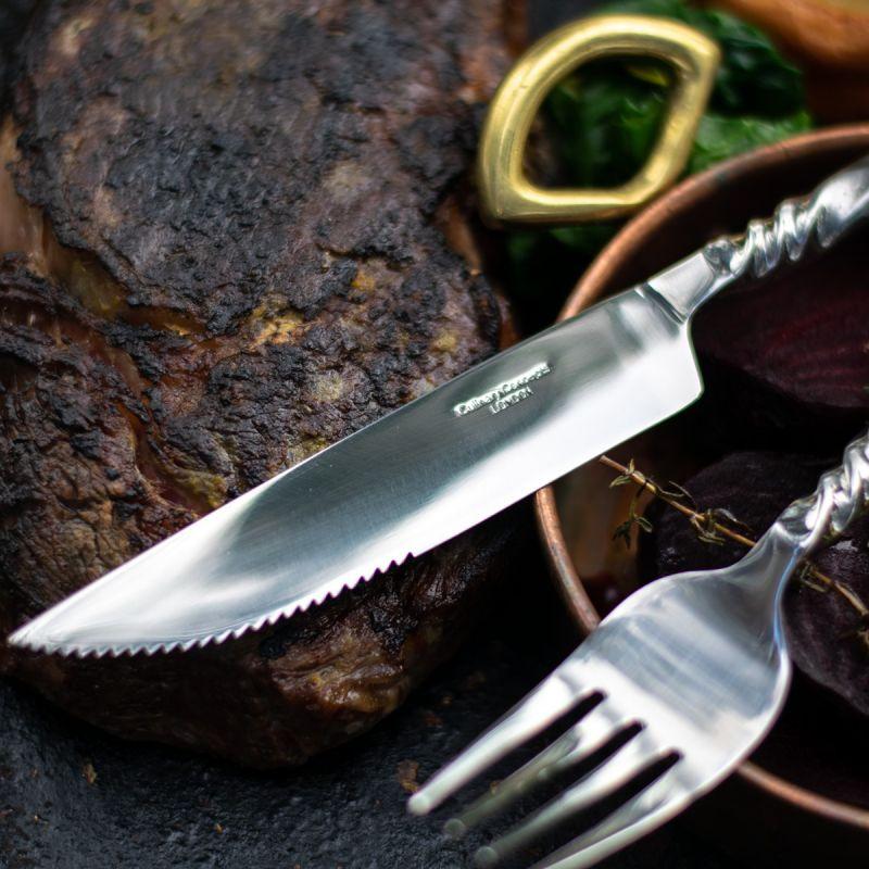 Culinary Concepts Unpolished Twist Neck Steak Knife