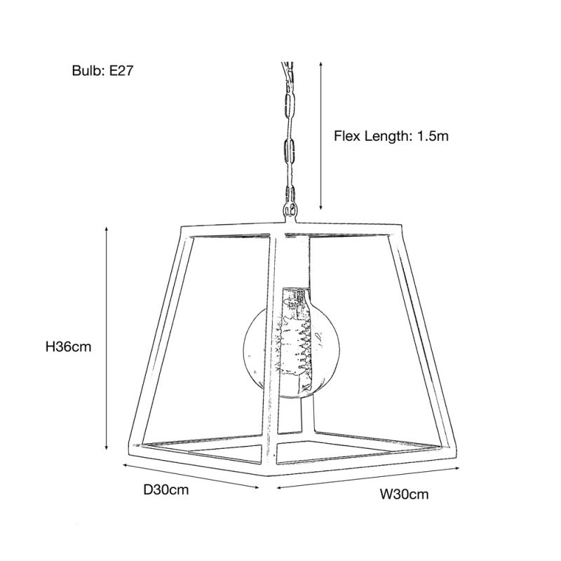 culinary concepts Vienna Single Trapeze Chandelier Frame