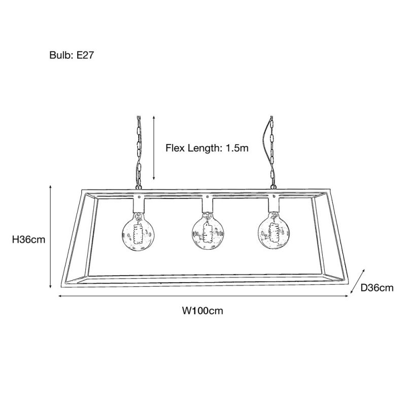 Culinary Concepts Vienna Triple Trapeze Chandelier Frame | PERFECTLY IMPERFECT