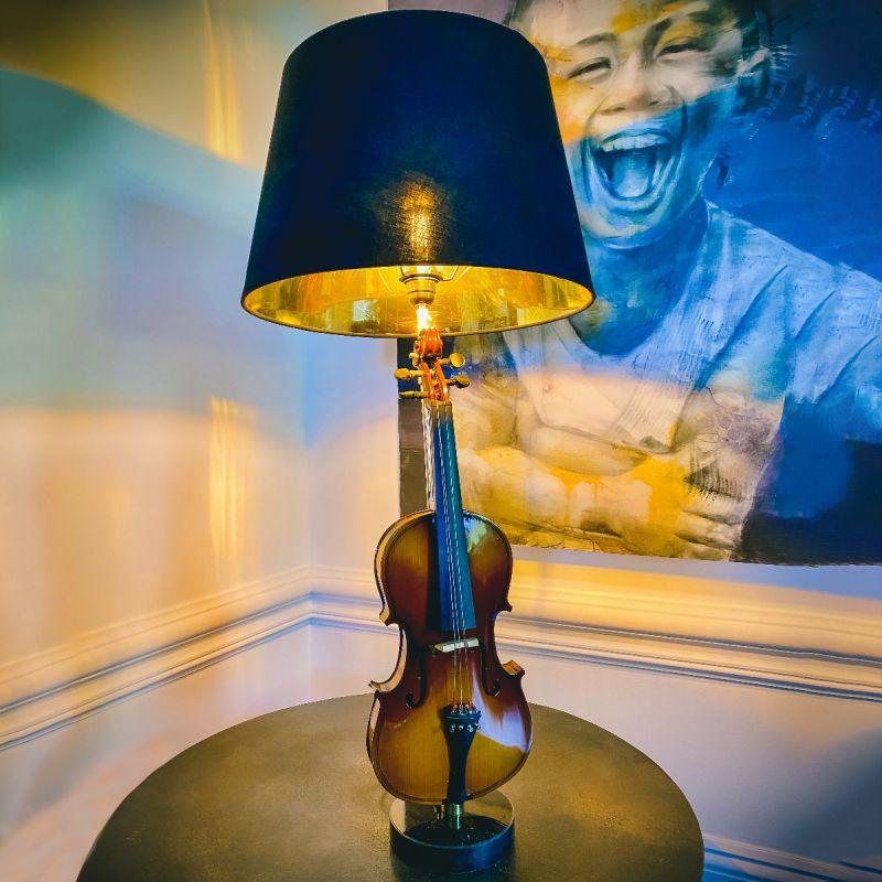 Culinary Concepts Violin Table Lamp With Black Shade