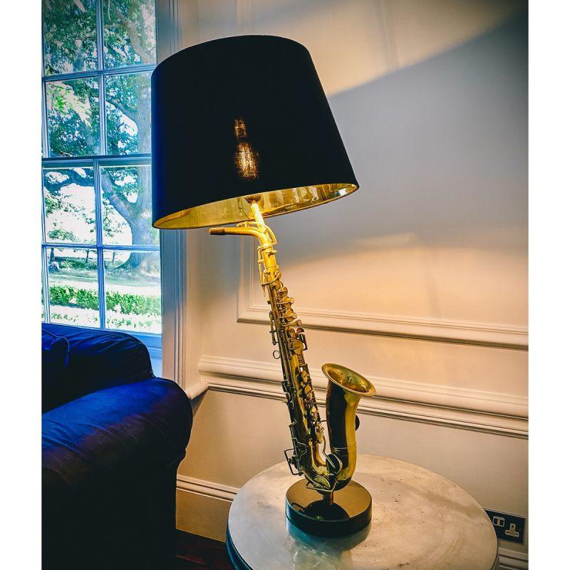 Culinary Concepts Washington Saxophone Table Lamp With Black Shade