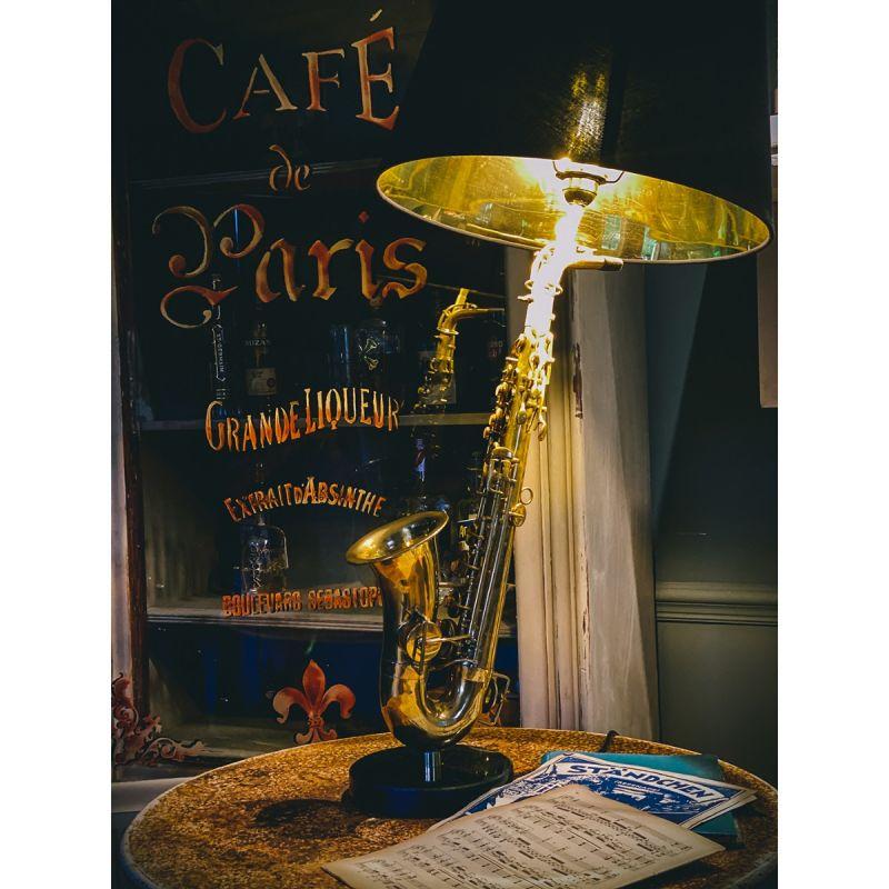Culinary Concepts Washington Saxophone Table Lamp With Black Shade