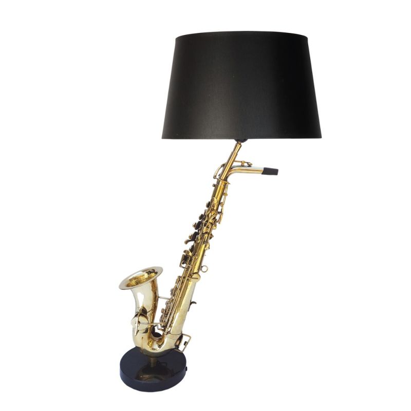 culinary concepts Washington Saxophone Table Lamp with Black Shade