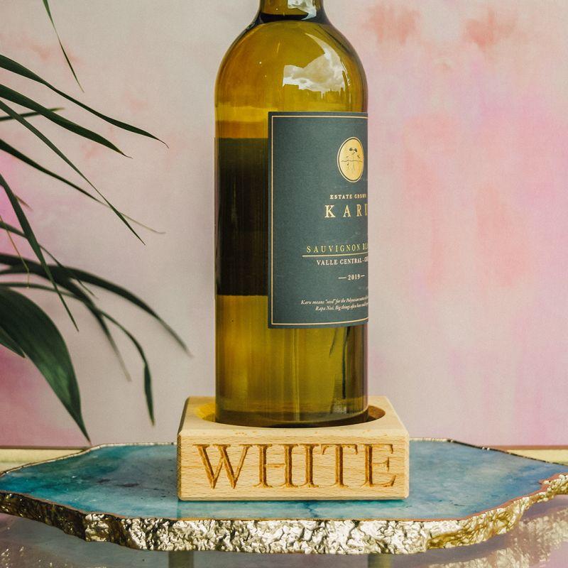 Culinary Concepts 'White' Beech Wood Single Bottle Stand