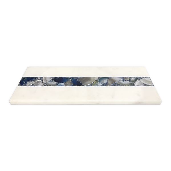 culinary concepts White Marble and Blue Agate Board