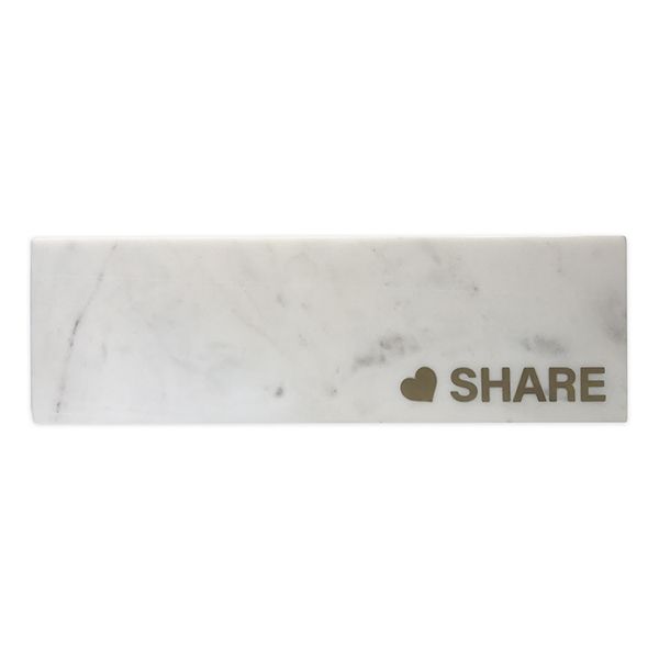 culinary concepts White Marble Serving Platter with Brass Share Design